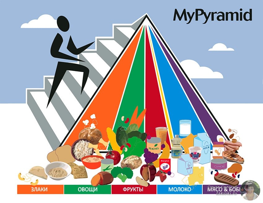 пирамида питания здорового человека MyPyramid