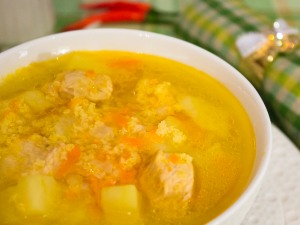 Суп из индейки с пшеном
